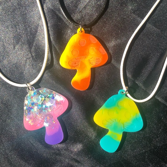 Tie Dye Mushroom Necklaces - Custom Amanita Necklace - Picture 9 of 13